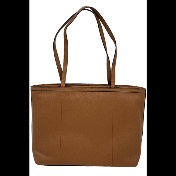 Tignanello Leather Woven Style Tote Cognac - Picture 2 of 2
